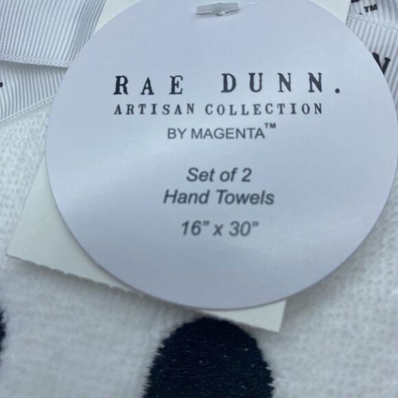 Rae Dunn Halloween Bathroom Hand Towels Set of 2 Creep It Real Embroidered - Picture 2 of 3